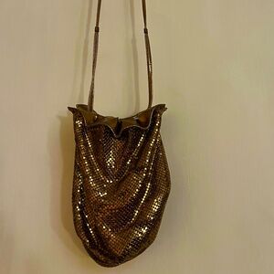 La Regale Gold Mesh Vintage lined Pouch Evening bag